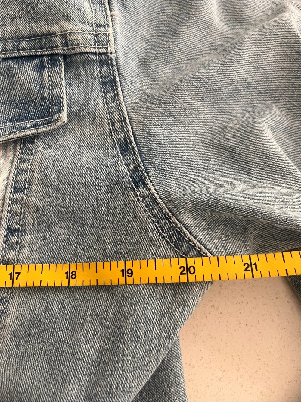 Light Wash Denim Jacket with Stud & Paint Detail